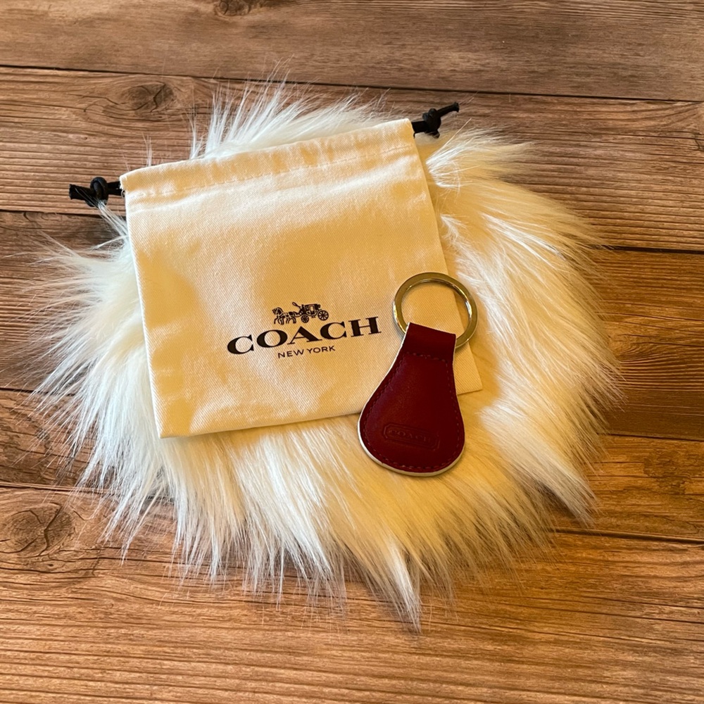 Coach | Vintage Red Leather Key Fob & dust bag